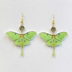 IMG_6148 Acrylic GREY Moth Earrings, New Beginning Earrings