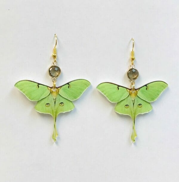 IMG_6148 Acrylic GREY Moth Earrings, New Beginning Earrings