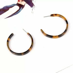 Hoop Acetate Tortoise Statement Earrings