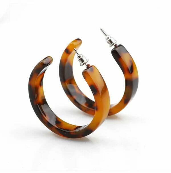 IMG_7535 Round Hoop Circle Acetate Tortoise earrings