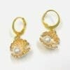 Gold Color Pearl Shell Earrings