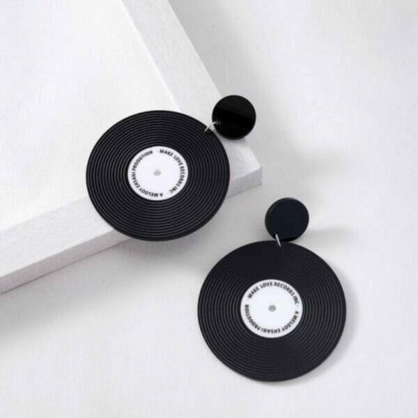 IMG_8339_d20aa02b-8c59-488b-bebb-75a48a65781a Phonograph Record Earrings, Disc Earrings, Funky Earrings, Acrylic Earrings, Sound Track, Music Gift, DJ Gift, Hip hop Earrings