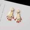 Red Finger Nail Novelty Earrings