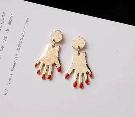 I_do_nails_earrings_P1 Red Finger Nail Novelty Earrings