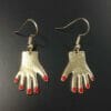 Red Finger Nail Novelty Earrings