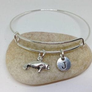 Manatee Charm Bangle Bracelet