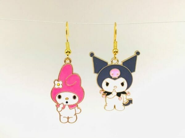 KuromiMymelodyearrings My Melody & Kuromi Earrings