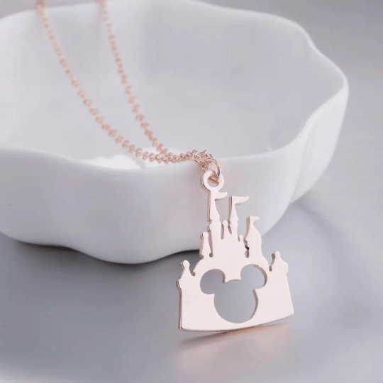 MickeyCastleNecklace Mickey Castle Necklace, Disney Necklace