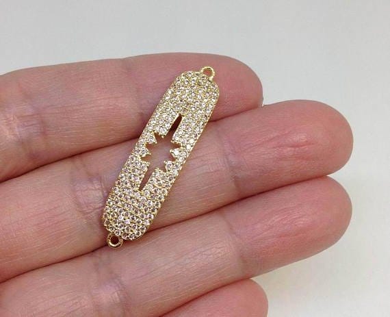 Micro Pave CZ Northen Star Beads