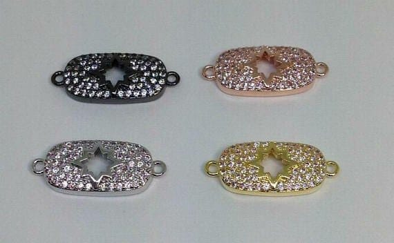 4PCS Micro Pave CZ Pave Compass