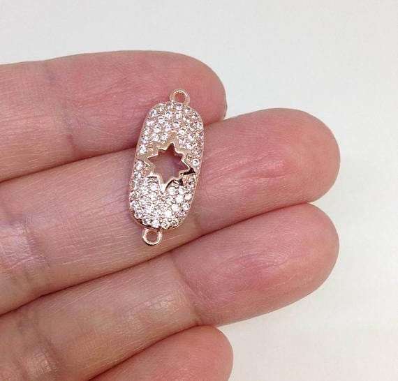 4PCS Micro Pave CZ Pave Compass