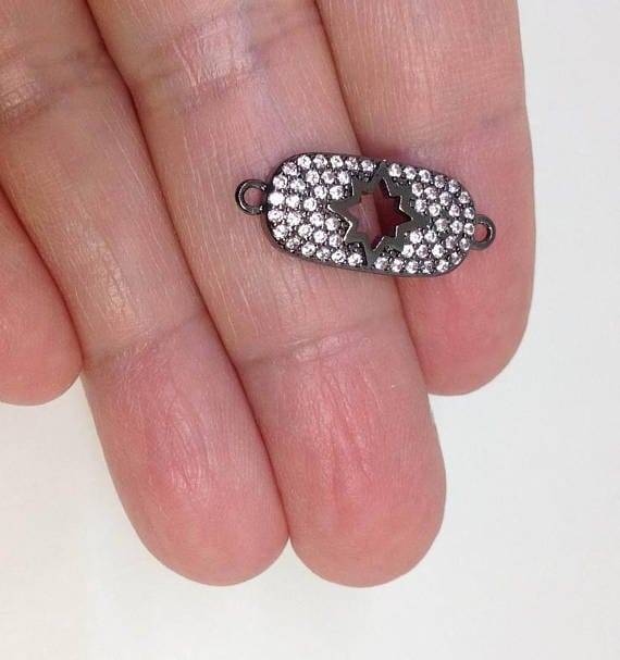 4PCS Micro Pave CZ Pave Compass