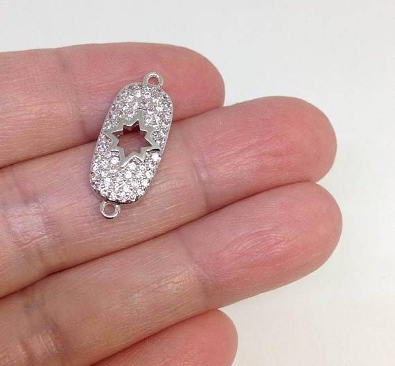 4PCS Micro Pave CZ Pave Compass