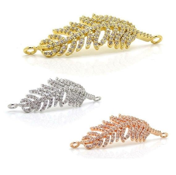 Micro Pave Feather Connector