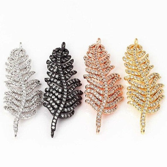Micro Pave Feather Connector