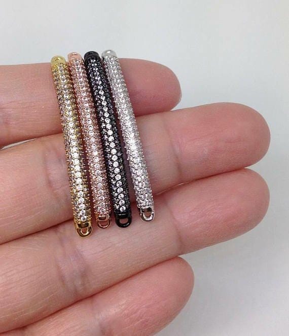 Micro Pave Half Full Tube Beads