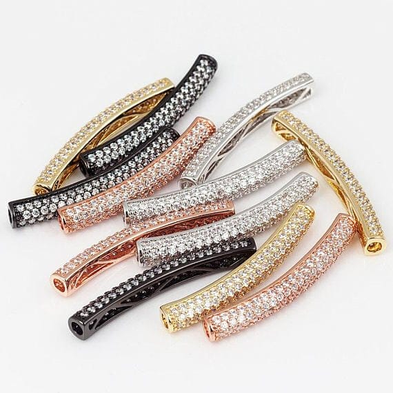 Micro Pave Half Full Tube Beads