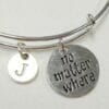 No Matter Where Initial Stainless Steel Bracelet