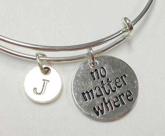 No Matter Where Initial Stainless Steel Bracelet