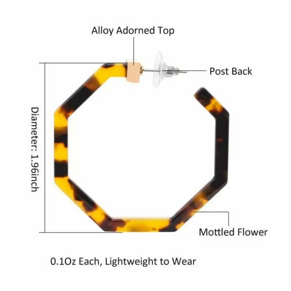 Octagon_shape_Tortoise_hoop_earring Octagon Acetate Tortoise Shell earrings