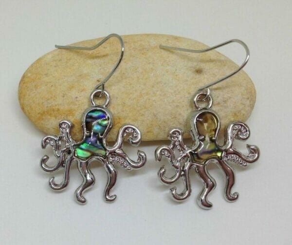 Octupus_charm_earrings Octopus Earrings Paua Shell Earrings