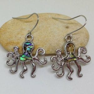 Octopus Earrings Paua Shell Earrings