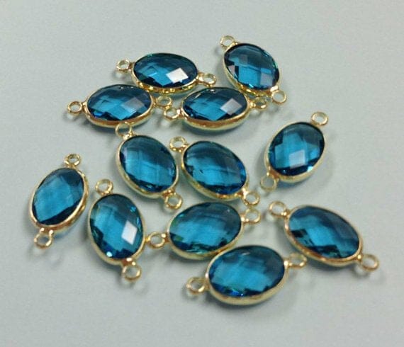 Oval_Birthstone_Connector_December_-_Blue_Topaz Oval Birthstone Connector