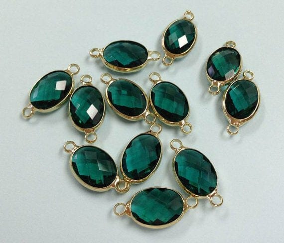 Oval_Birthstone_Connector_May_-_Emerald Oval Birthstone Connector