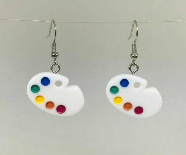 PainterPaletteEarrings 6 pairs Painter Palette Earrings, Painter Plate Jewelry, Artist Gift