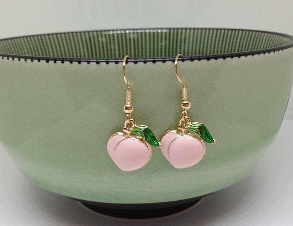 Peach_Earrings_Fruit Peach Earrings, Fruit Earrings