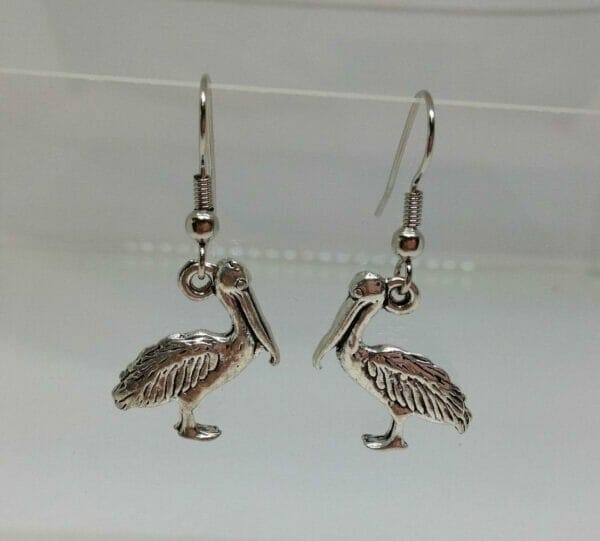 Pelican_earring Pelican Bird Charm Earrings