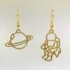 Planet and Space shuttle Earrings