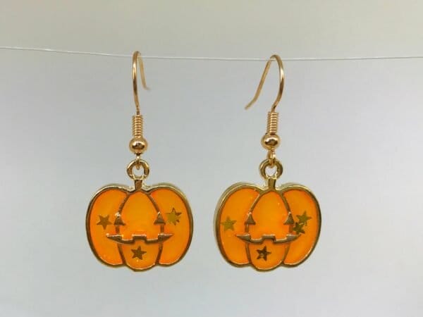 PumpkingHalloweenEarrings pumpkin orange earrings wholesale