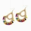 Rattan Woven Beaded Teardrop Earrings