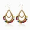 Rattan Woven Beaded Teardrop Earrings