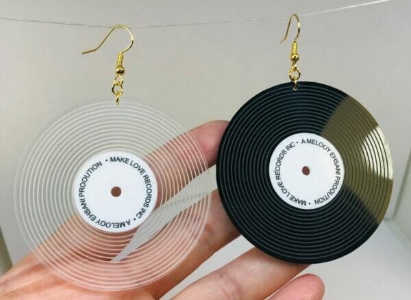 RecordPhonograpymismatchedearrings Phonograph Record Earrings