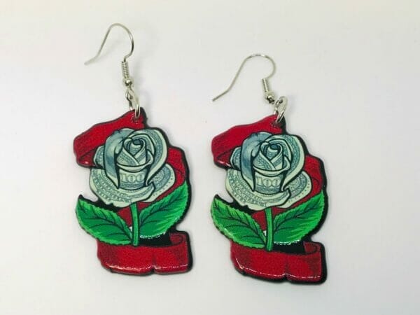 Rose_money_pod_earrings Rose Money Tree Acrylic Earrings