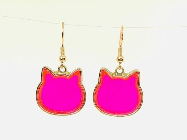 acrylic cat face earrings