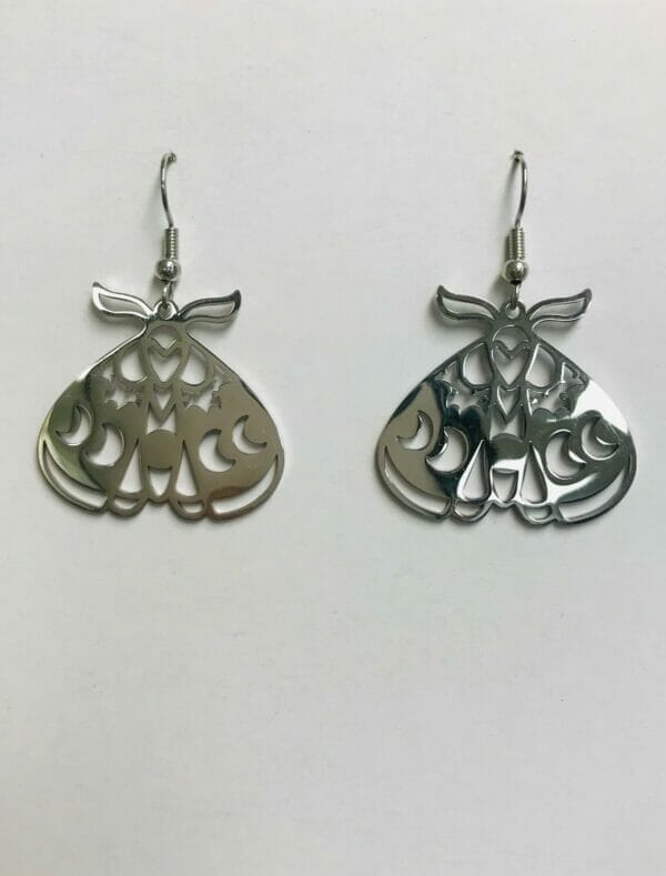 Silver_moth_earrings Silver Moth Moon Phase Earrings Gothic