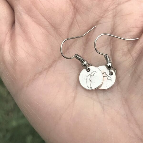 Slunshinestateearrings Custom State Home Town Earrings -50 States Available