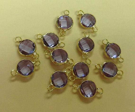 Smalll_Round_9_mm_Birthstone_Connector_June_-_Light_Amethyst birthstone connectors wholesale