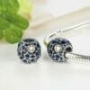 925 Sterling Silver Blue CZ Starry Night Charm, Pandora Charm, Fits Pandora Bracelets