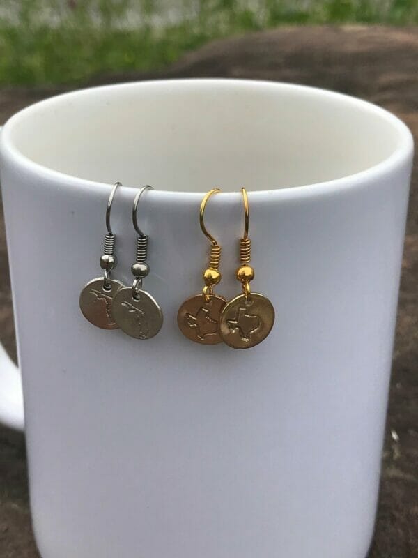 handstamped state map charm earring wholesale