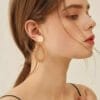 Geometric Tear Drop rattan Earring