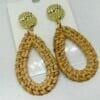 Geometric Tear Drop rattan Earring