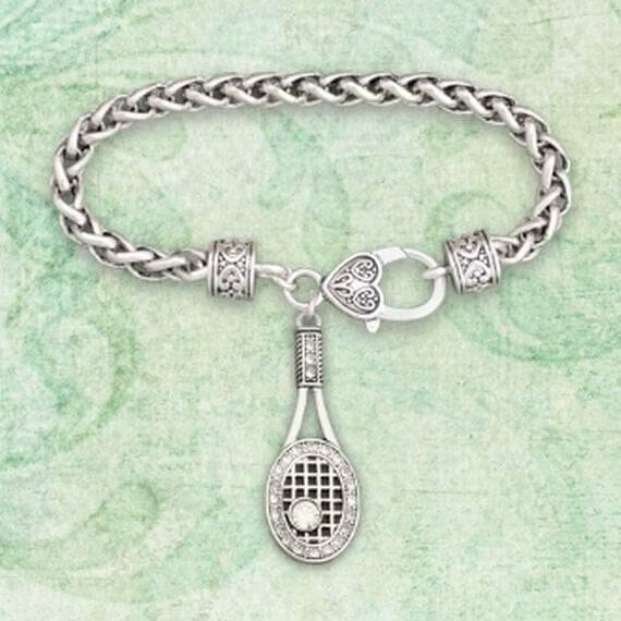 TENNIS RACKET Toggle Bracelet, Sports Bracelet, Tennis Bracelet Tennis Racket Jewelry Bracelet