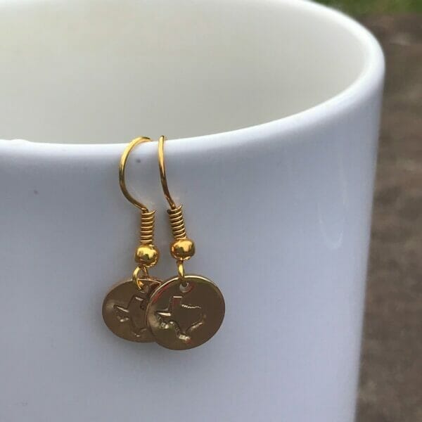 TexasMapearrings_b426b69b-5a6c-4dd2-9c72-bfda9bb7fcb5 Texas handstamped state map charm earring wholesale