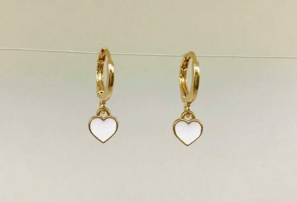 TinyWhiteEnamelHeartearringsWholesale Tiny Enamel Heart Earrings