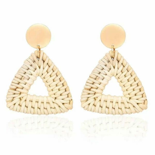 Triangle_hoop_weave_earrings Rattan Triangle Woven Wicker Hoop Earrings