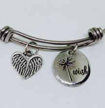 Wand_Wish_W_Shaded_Heart Wand Wish With Heart Stainless Steel Bangle